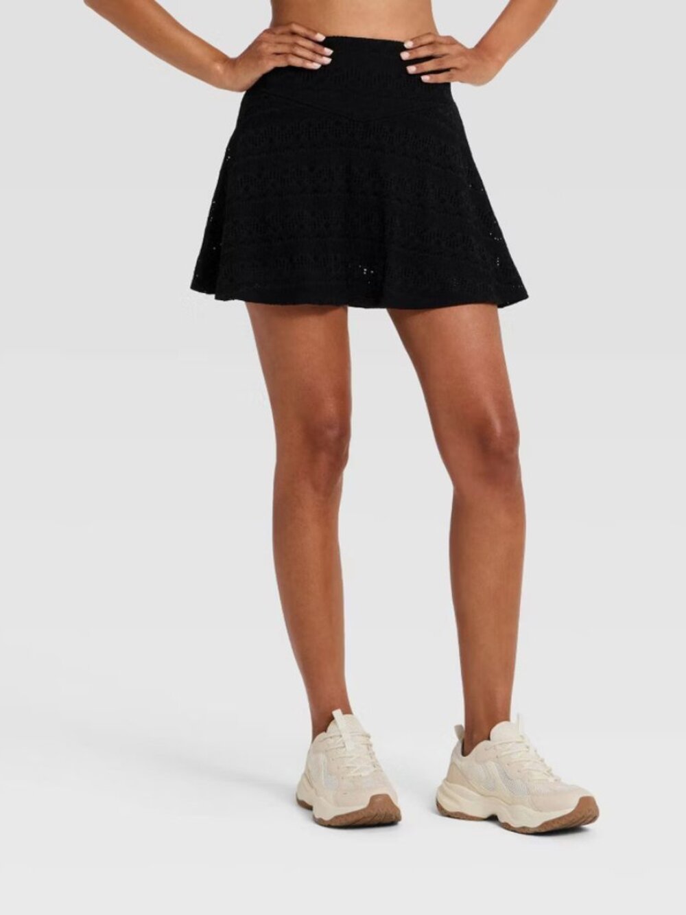 Women's Knit High-Rise Eyelet Skort - All In Motion Black S